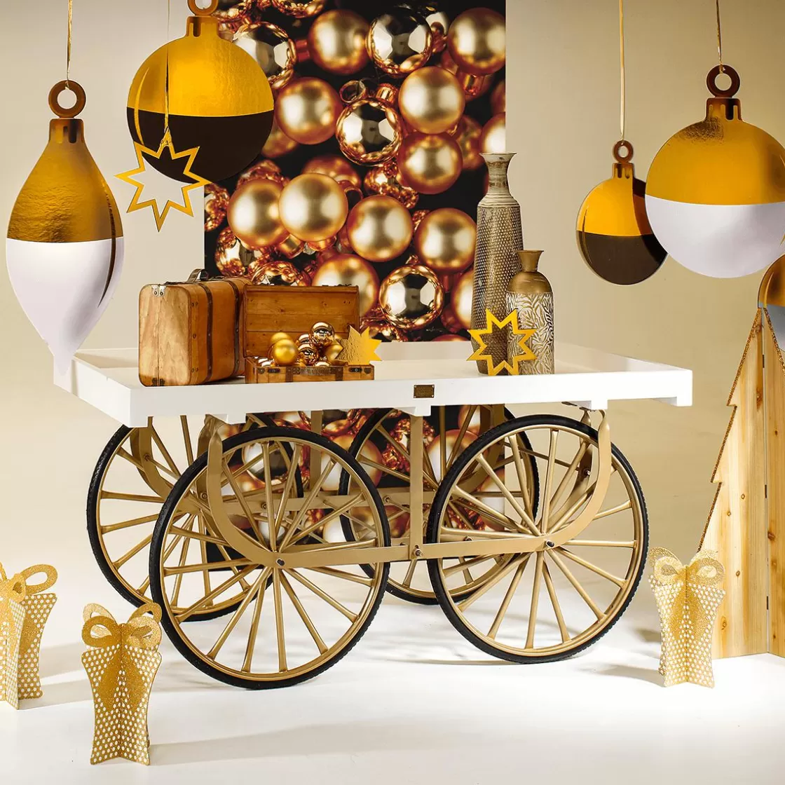 Decoración Navideña Xxl>DecoWoerner Expositor De Bolas De Navidad 35 X 46 Cm Oro negro