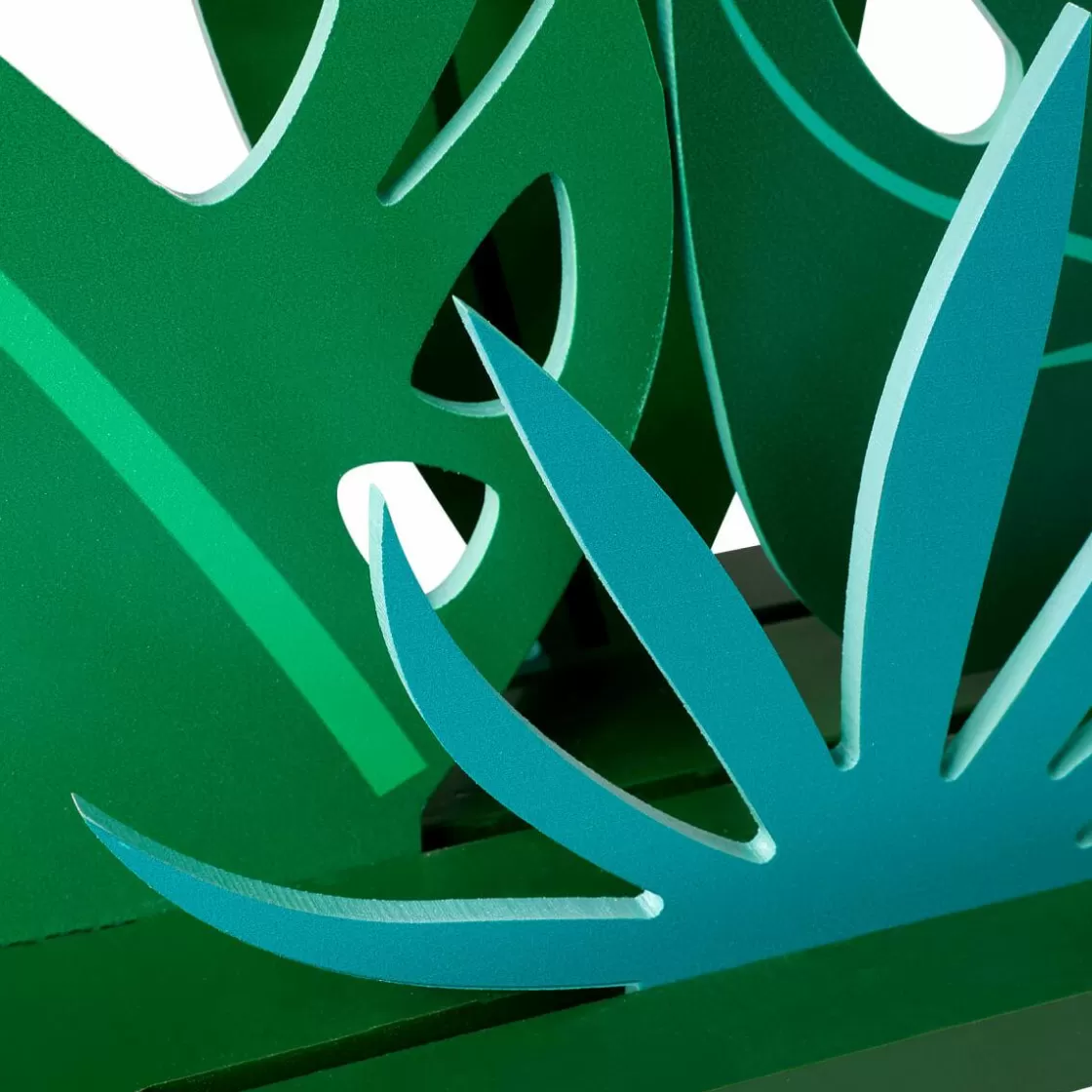 Decoración De Verano>DecoWoerner Expositor De Hoja De La Selva De Madera, 57 Cm verde