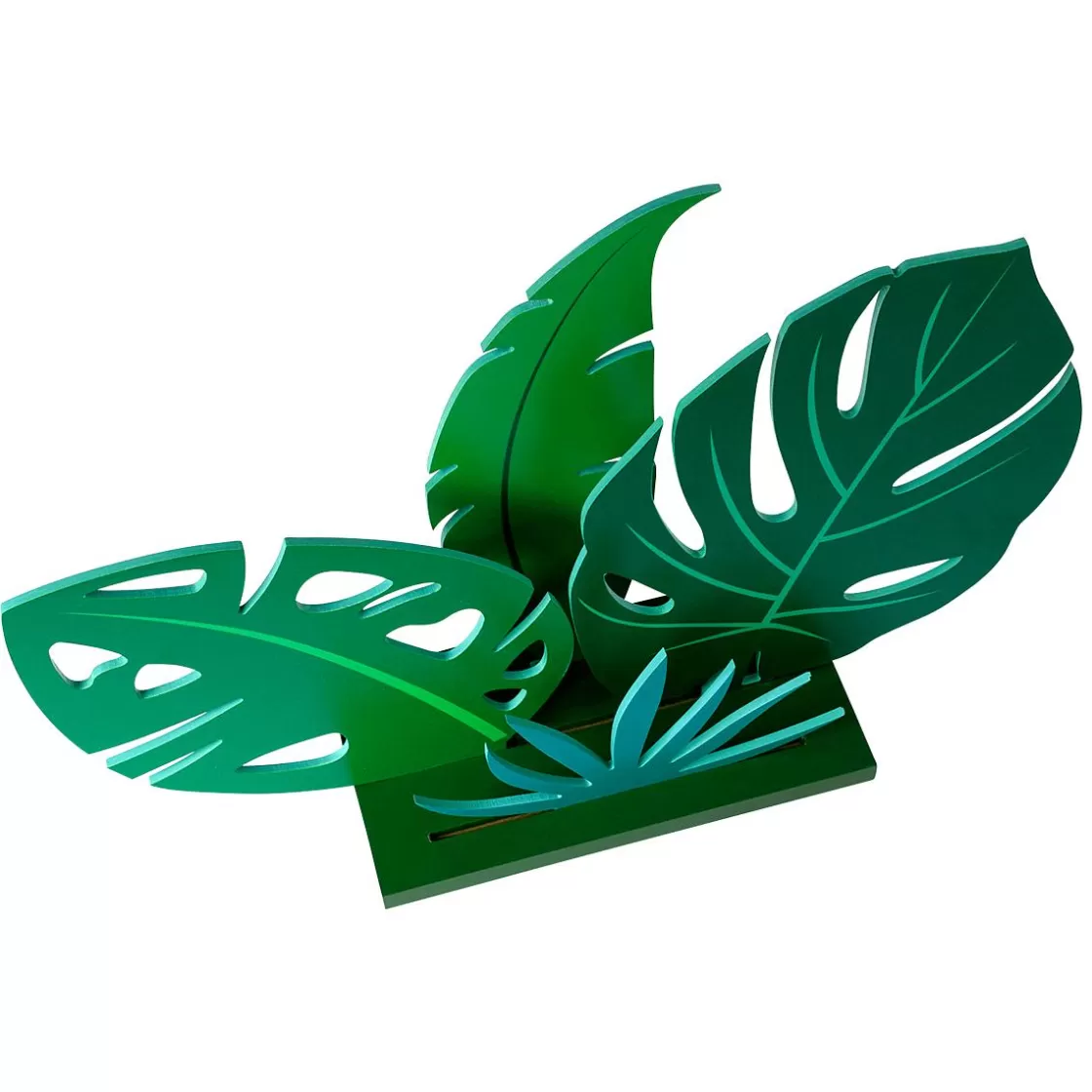 Decoración De Verano>DecoWoerner Expositor De Hoja De La Selva De Madera, 57 Cm verde