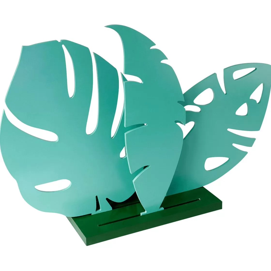 Decoración De Verano>DecoWoerner Expositor De Hoja De La Selva De Madera, 57 Cm verde