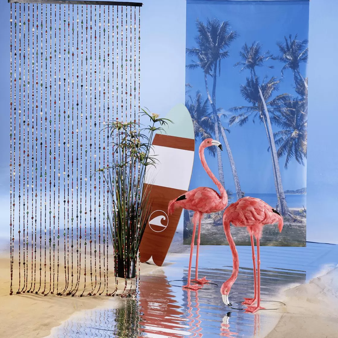 Decoración De Verano>DecoWoerner Expositor De Madera "Tabla De Surf" 130 X 40 Cm multicolor
