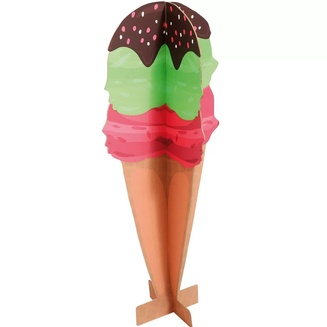 Decoración De Verano>DecoWoerner Expositor Decorativo Helado De Gofre, Altura 90 Cm multicolor