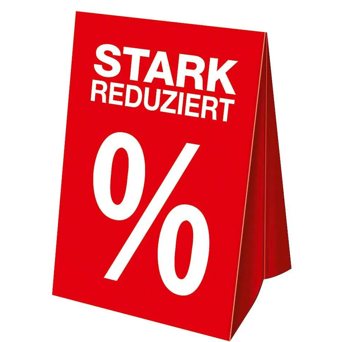 Material De Rebajas>DecoWoerner Expositor En Forma De Tejado "Muy Rebajado", A3 rojo