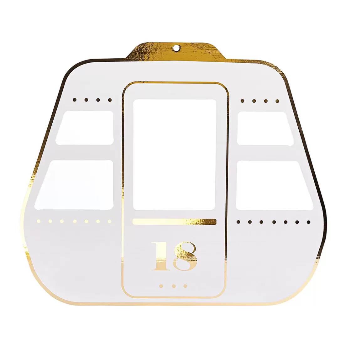 Decoración De Invierno>DecoWoerner Expositor Góndola Blanco / Dorado 38 X 31 Cm