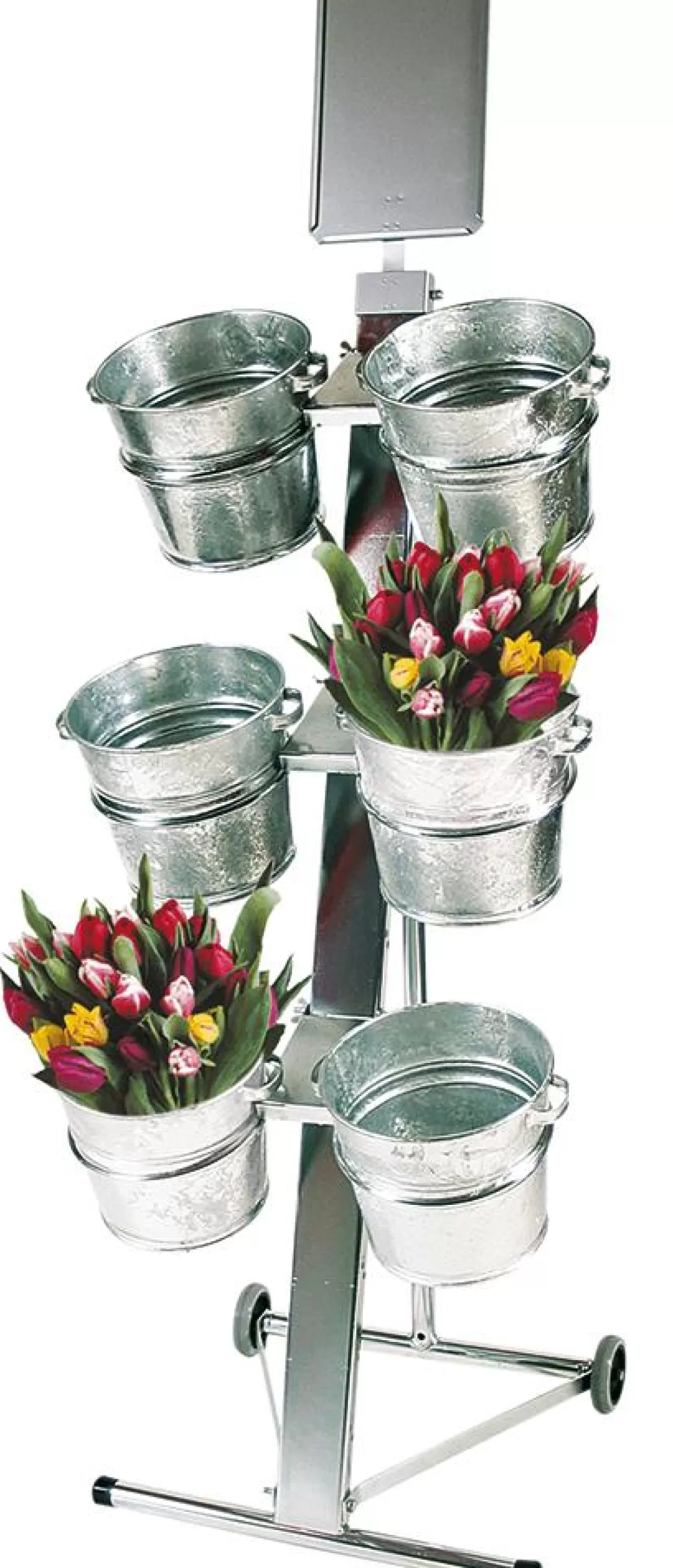 Expositores Para Tiendas>DecoWoerner Expositores De Venta Para Flores Cortadas, 6 Cubos plata