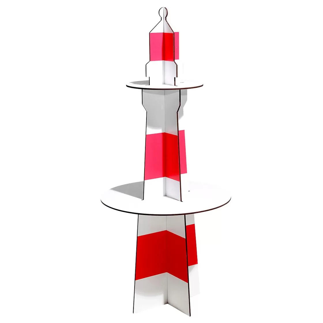 Decoración De Verano>DecoWoerner Faro Decorativo De Madera, Altura 80 Cm rojo