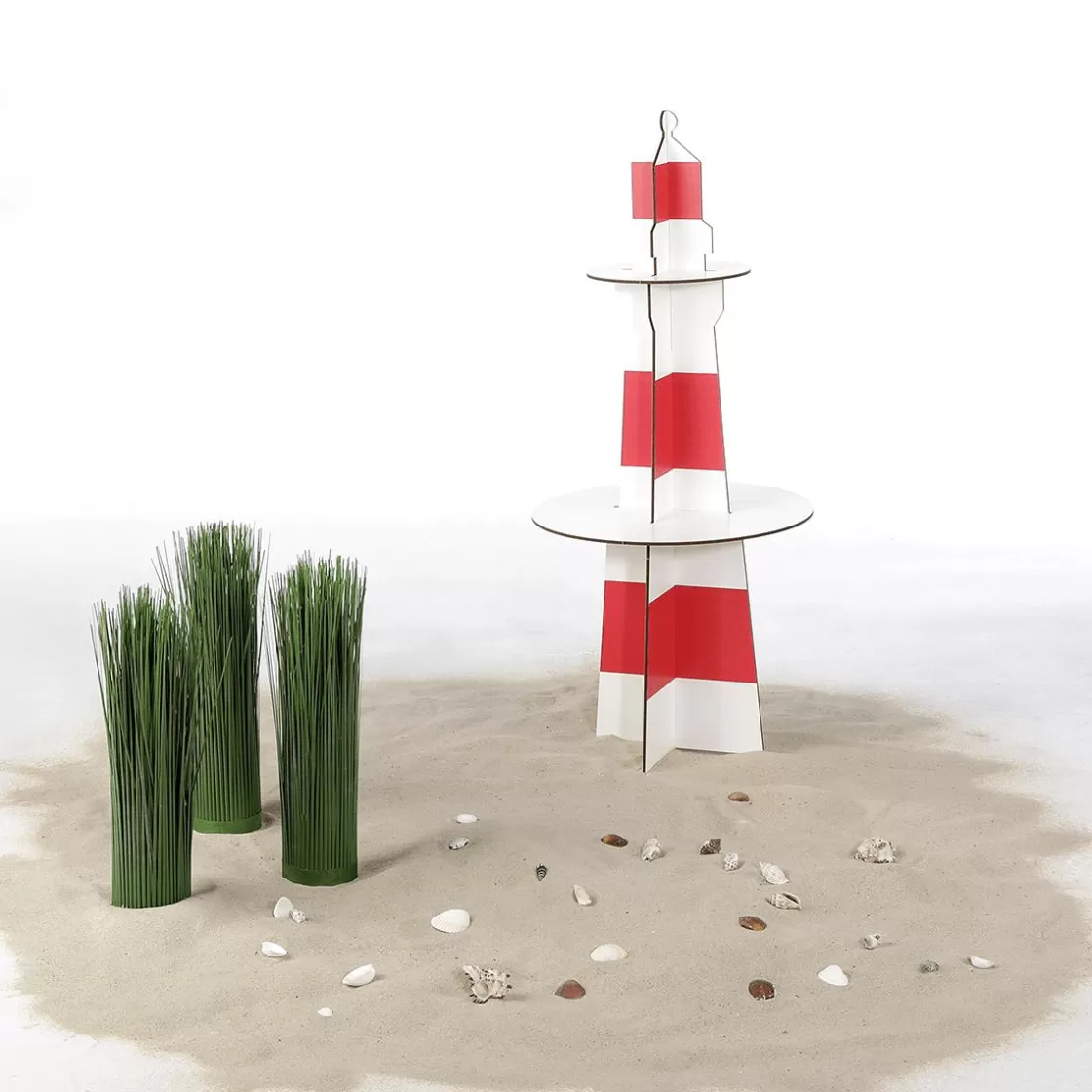 Decoración De Verano>DecoWoerner Faro Decorativo De Madera, Altura 80 Cm rojo