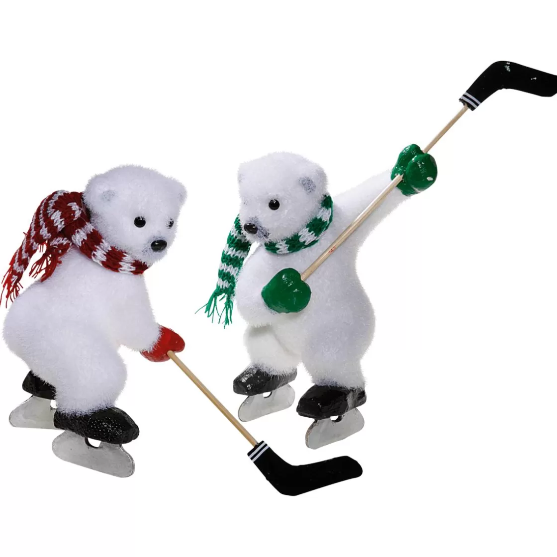 Decoración De Invierno>DecoWoerner Figuras Decorativas Osos Polares De Hockey, Altura 30 Cm blanco