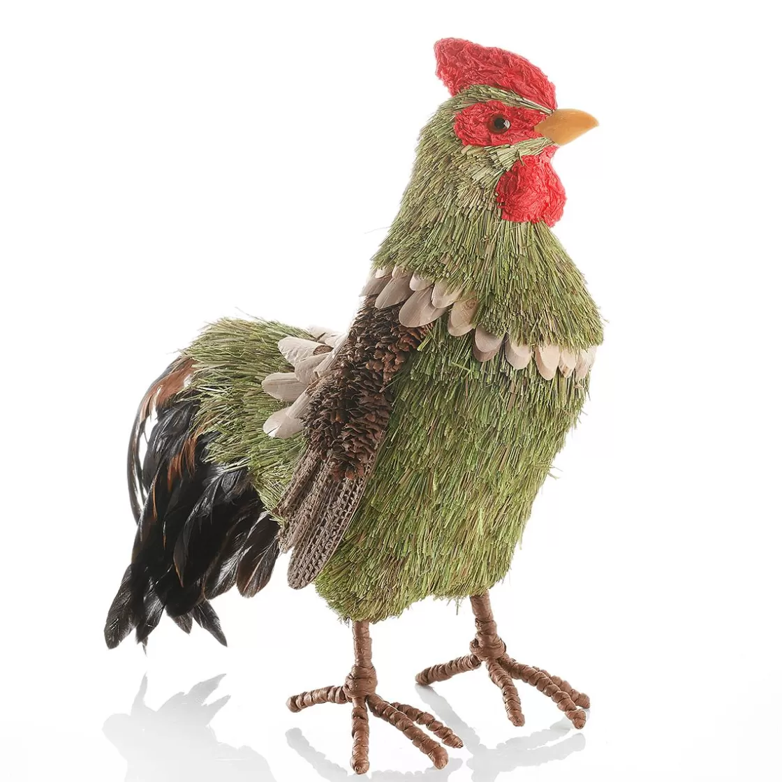 Decoración De Animales | Decoración De Pascua>DecoWoerner Gallo Decorativo De 21 Cm De Altura verde