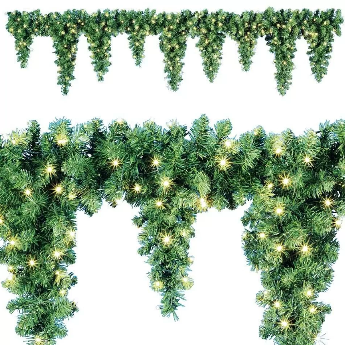 Guirnaldas De Navidad>DecoWoerner Guirnalda De Abeto Con Carámbanos LED Para Exteriores, Longitud 270 Cm verde