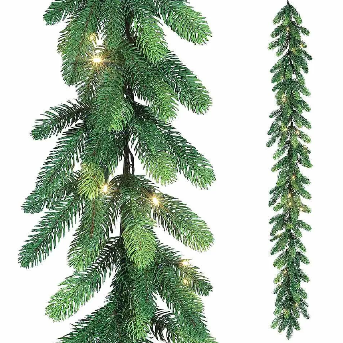 Guirnaldas Y Vides>DecoWoerner Guirnalda De Abeto PE Artificial Con LED, Longitud 270 Cm verde