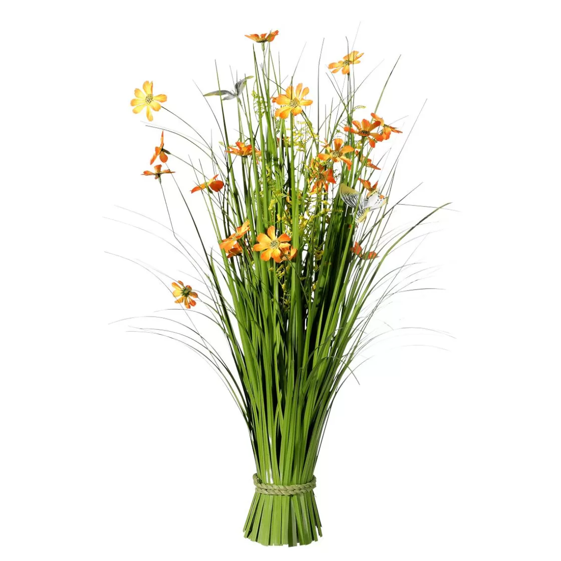 Decoración De Primavera | Hierba Decorativa>DecoWoerner Haz De Gras Artificial Con Flores s De 67 Cm naranja