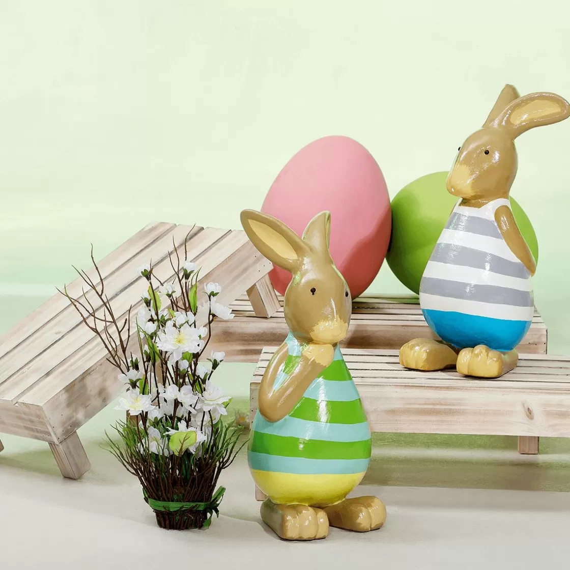 Decoración De Pascua>DecoWoerner Huevo De Pascua Gigante Decorativo, Color Claro, 30 Cm verde