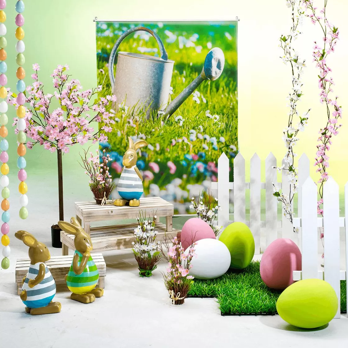 Decoración De Pascua>DecoWoerner Huevo De Pascua Gigante Decorativo, Color Claro, 30 Cm verde