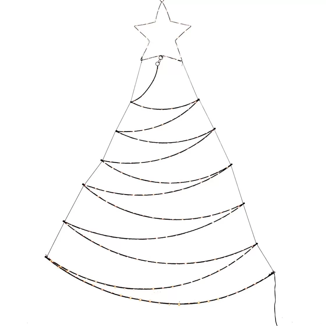 Luz Decorativa | Luces De Navidad>DecoWoerner Iluminación De Marco LED Abeto Metálico 200 X 117 X 150 Cm negro