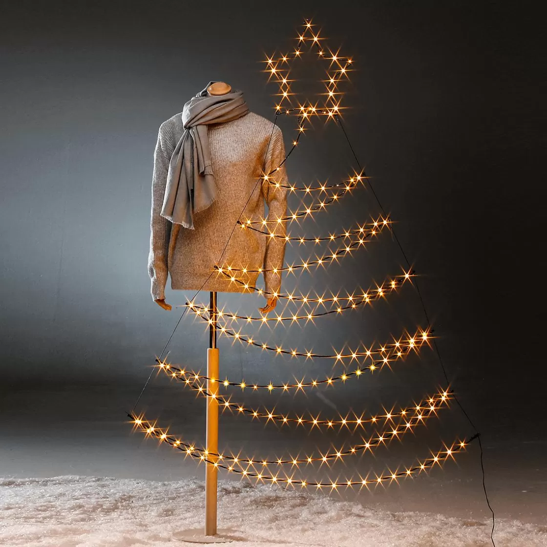 Luz Decorativa | Luces De Navidad>DecoWoerner Iluminación De Marco LED Abeto Metálico 200 X 117 X 150 Cm negro