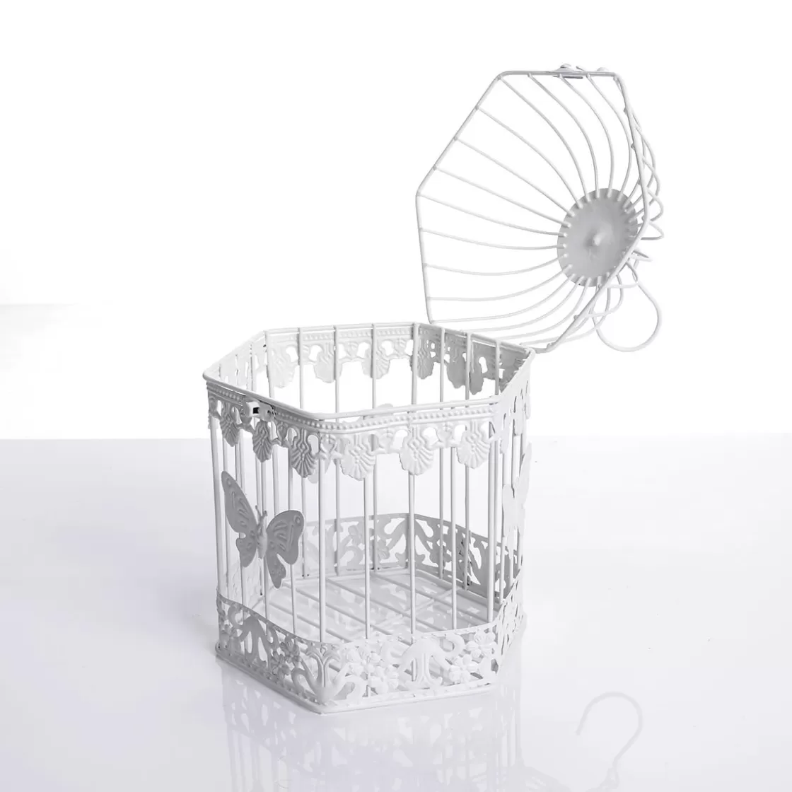 Decoración De Primavera>DecoWoerner Juego De Jaulas Decorativas Para Pájaros 2 Unidades 48x26x23 Cm / 41x21x18 Cm blanco