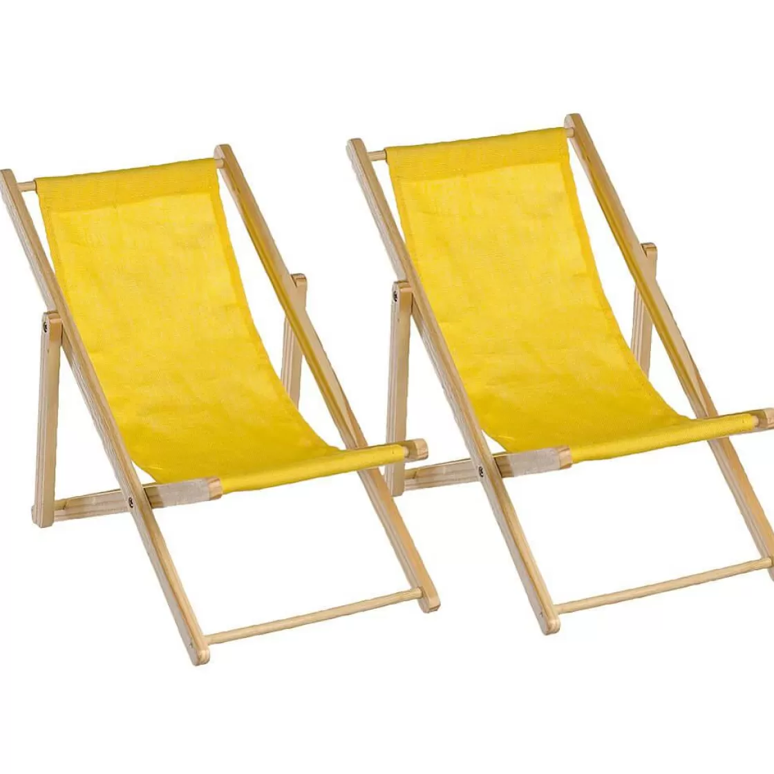 Decoración De Verano>DecoWoerner Juego De Tumbonas "Mini" Color amarillo