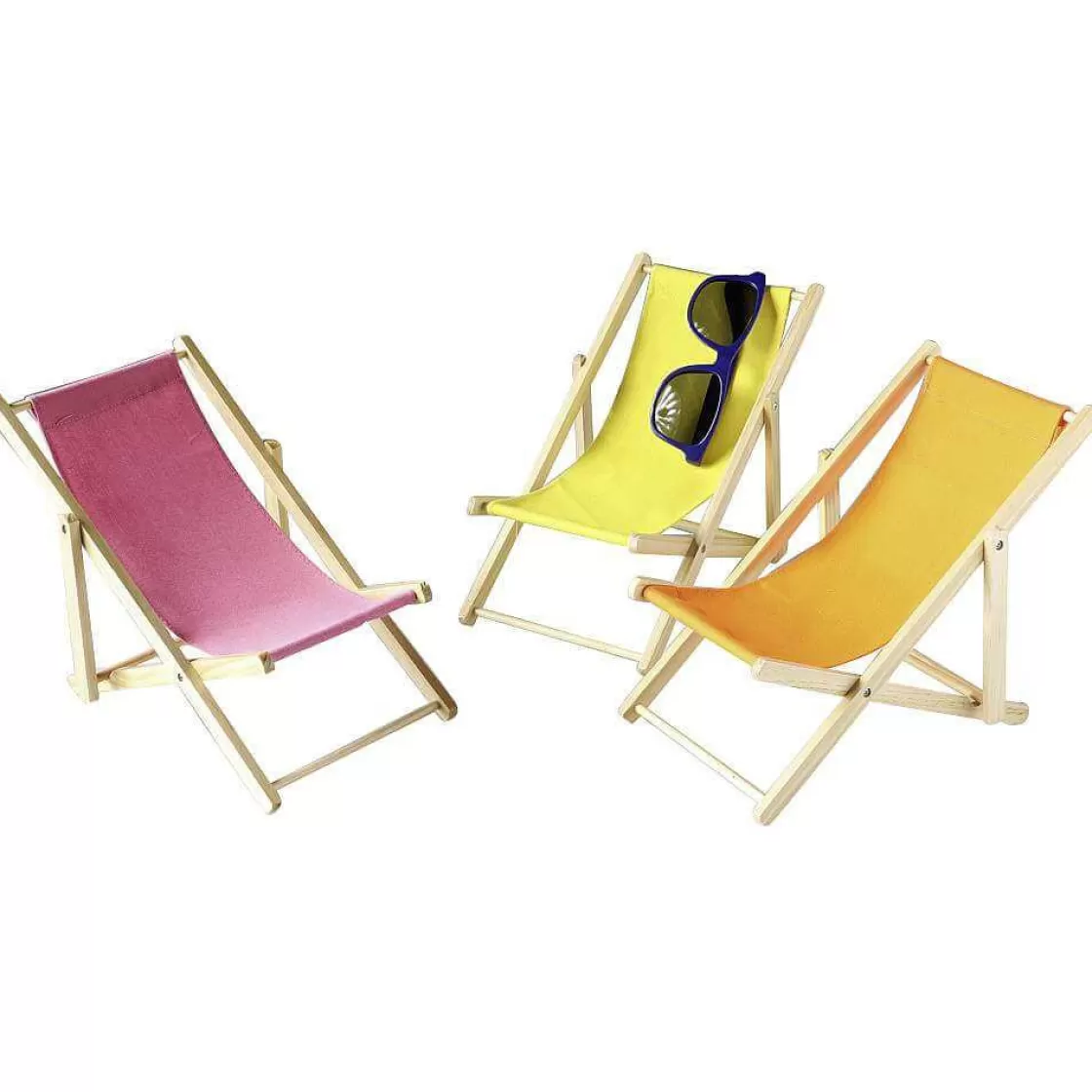 Decoración De Verano>DecoWoerner Juego De Tumbonas "Mini" Color amarillo