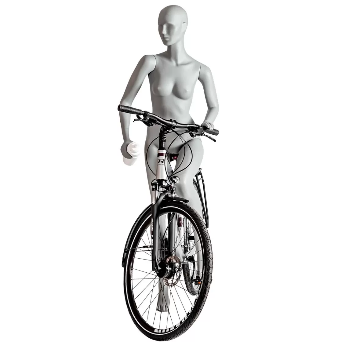 Maniquíes>DecoWoerner Maniquí Deportivo Mujer Ciclista, Caminante - Pierna Izquierda Levantada Y Brazos Izquierdos Flexionados Gris