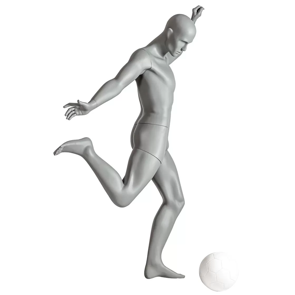Maniquíes>DecoWoerner Maniquí Sport Hombre Futbolista - Pierna Derecha Levantada Gris