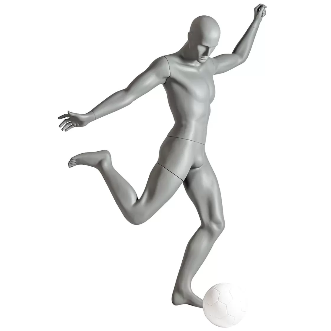 Maniquíes>DecoWoerner Maniquí Sport Hombre Futbolista - Pierna Derecha Levantada Gris
