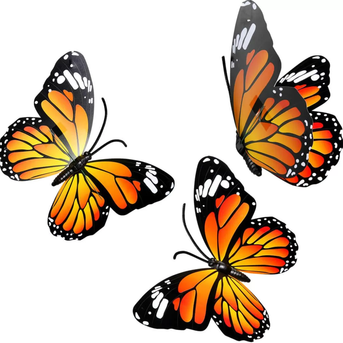 Decoración De Animales | Decoración De Primavera>DecoWoerner Mariposas Decorativas 40 Cm 3 Piezas naranja