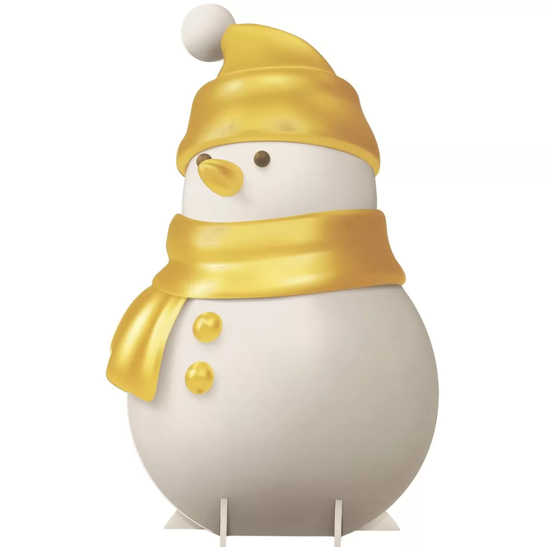 Decoración De Invierno>DecoWoerner Muñeco De Nieve De Pie Dorado / Blanco