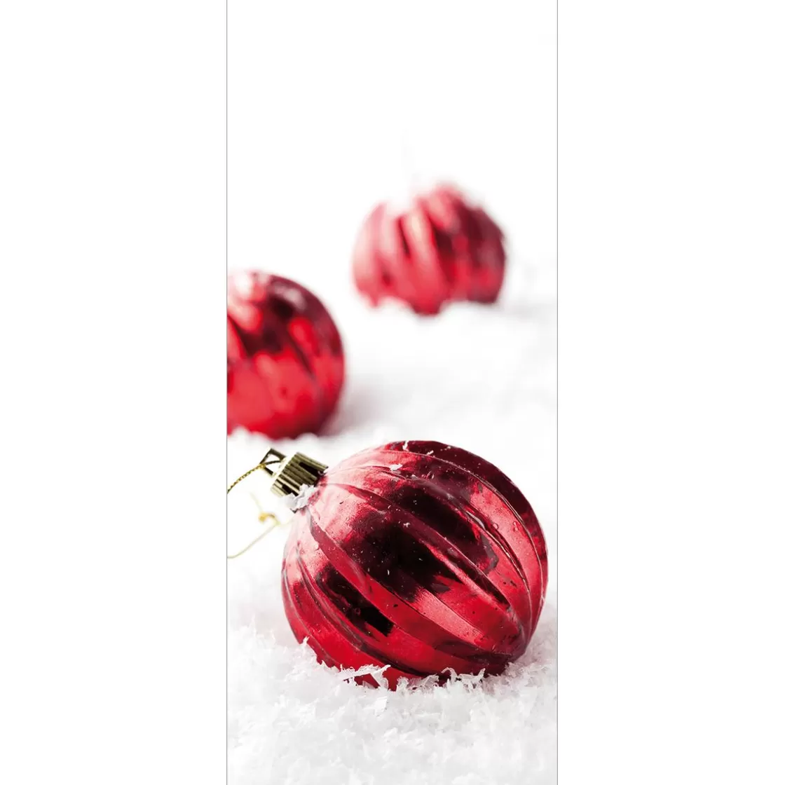 Pancartas De Navidad E Invierno | Bandera De Navidad>DecoWoerner Pancarta De Tela Ignífuga "Bolas De Navidad Rojas En La Nieve" Tela De Bandera 75 X 180 Cm rojo