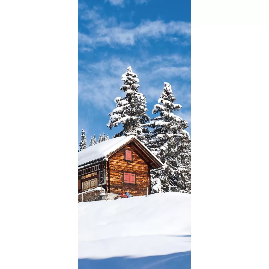 Decoración De Invierno | Pancartas De Navidad E Invierno>DecoWoerner Pancarta De Tela Ignífuga "Cabaña De Esquí" De Tela De Bandera 75 X 180 Cm marrón