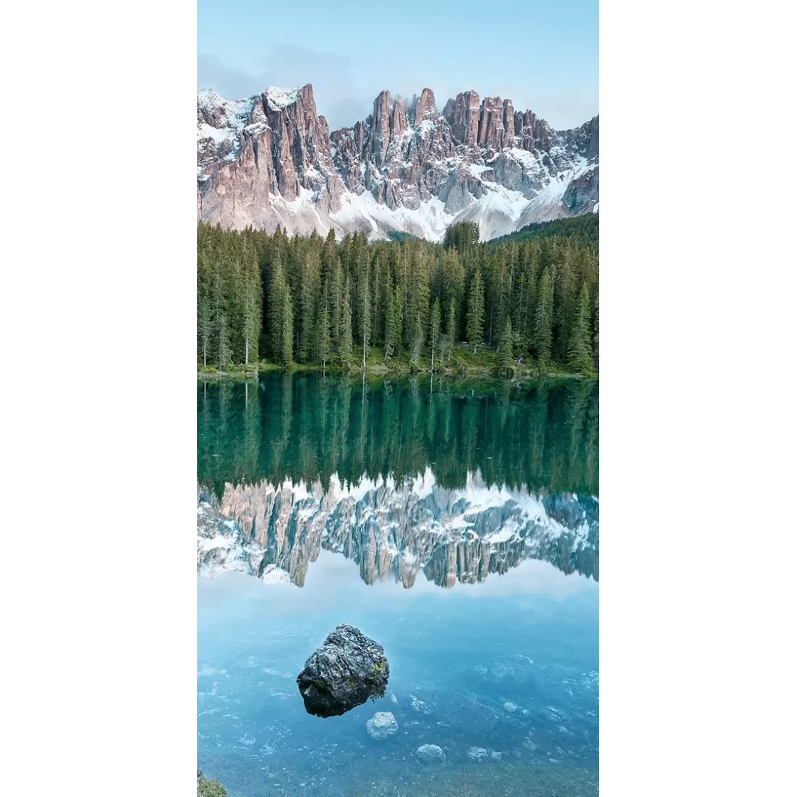 Decoración De Verano | Decoración De Primavera>DecoWoerner Pancarta De Tela Ignífuga "lago De Montaña Tranquilo Con Reflejo" De Tela De Bandera 100 X 200 Cm azul