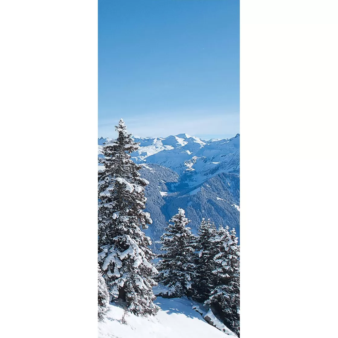 Decoración De Invierno | Pancartas De Navidad E Invierno>DecoWoerner Pancarta De Tela Ignífuga "Montañas Cubiertas De Nieve" De Tela De Bandera 75 X 180 Cm blanco