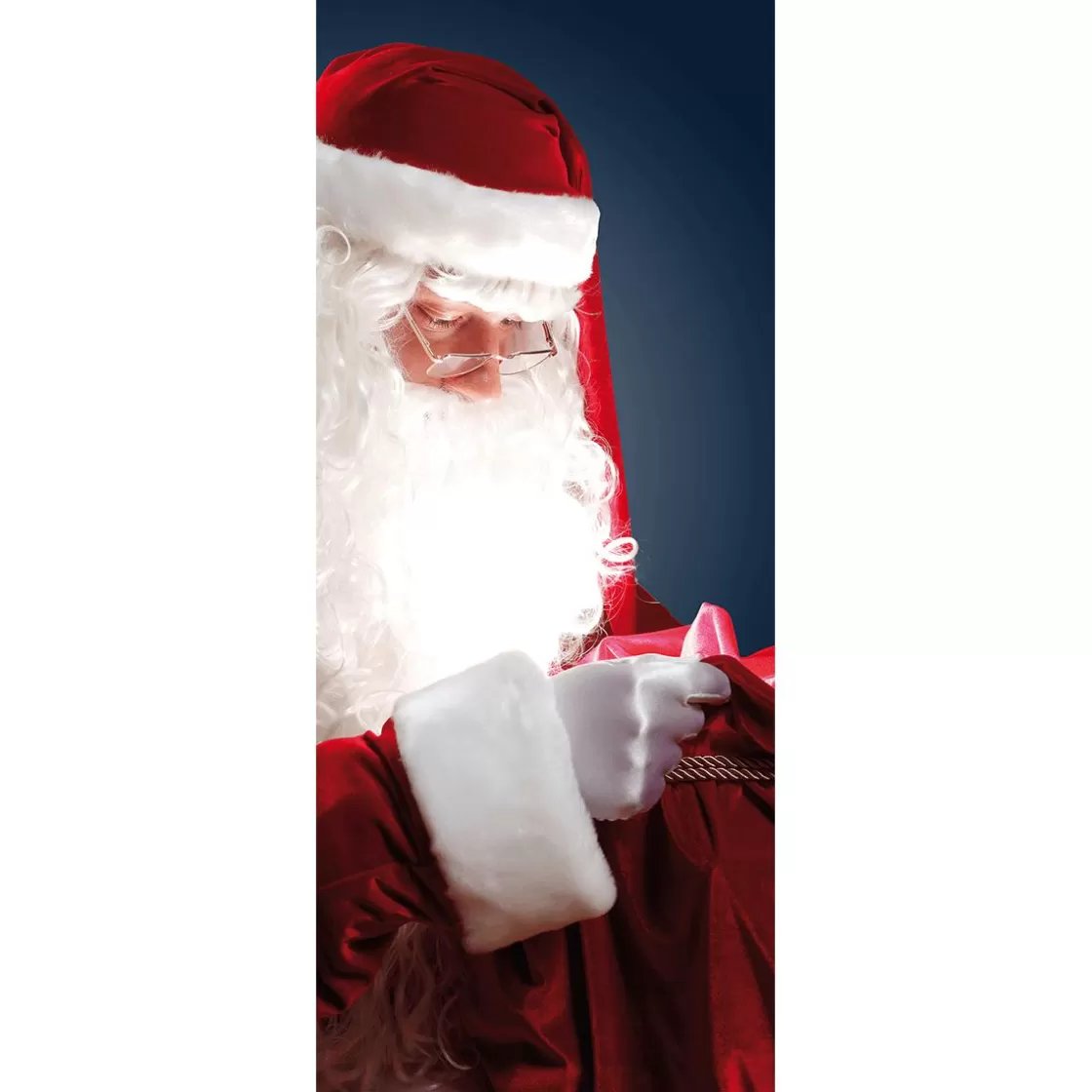 Pancartas De Navidad E Invierno | Bandera De Navidad>DecoWoerner Pancarta De Tela Ignífuga "Papá Noel Como Portador De Regalos" De Tela De Bandera 75 X 180 Cm rojo