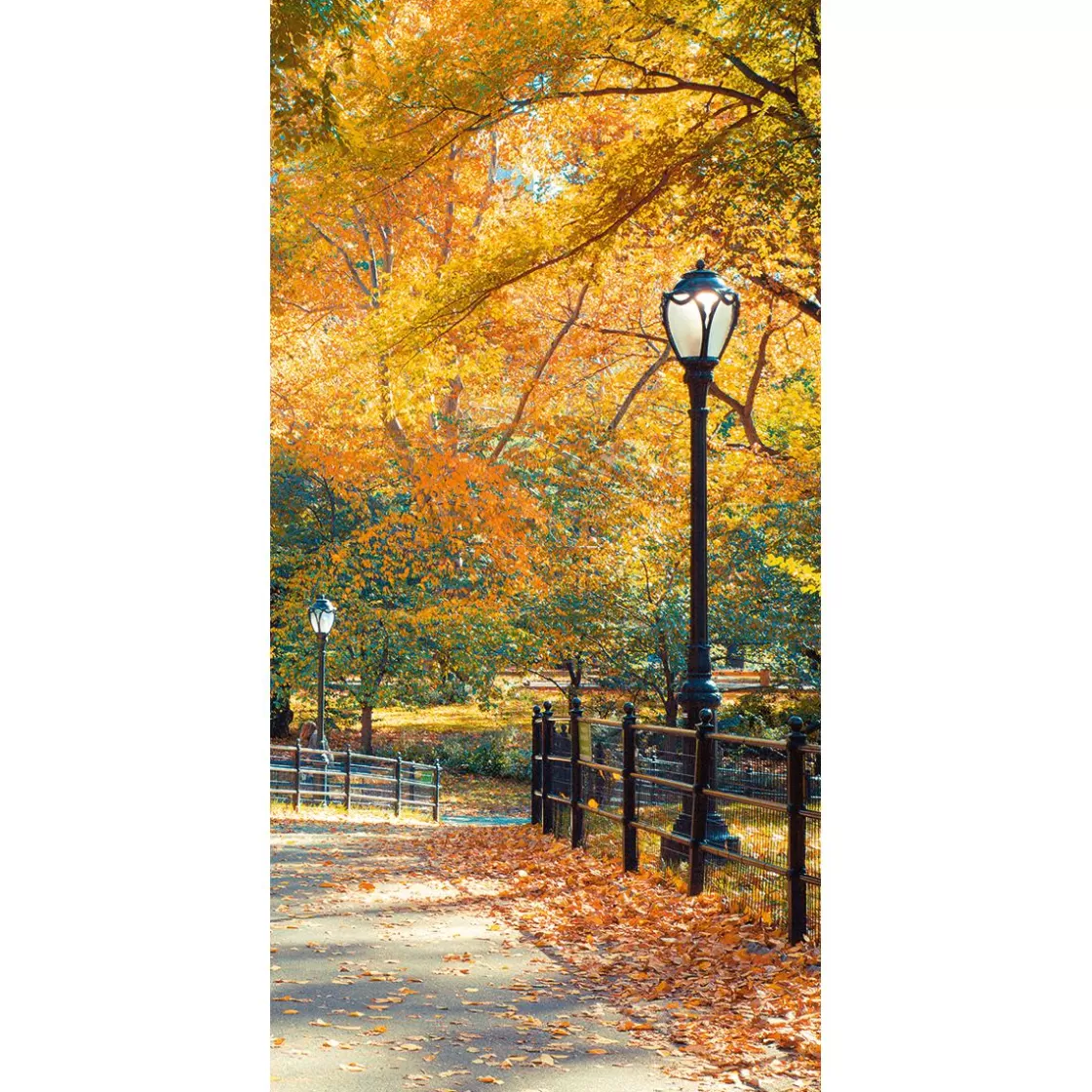 Decoración De Otoño | Pancartas De Otoño>DecoWoerner Pancarta De Tela Ignífuga "Parque De Otoño" De Tela De Bandera 100 X 200 Cm amarillo