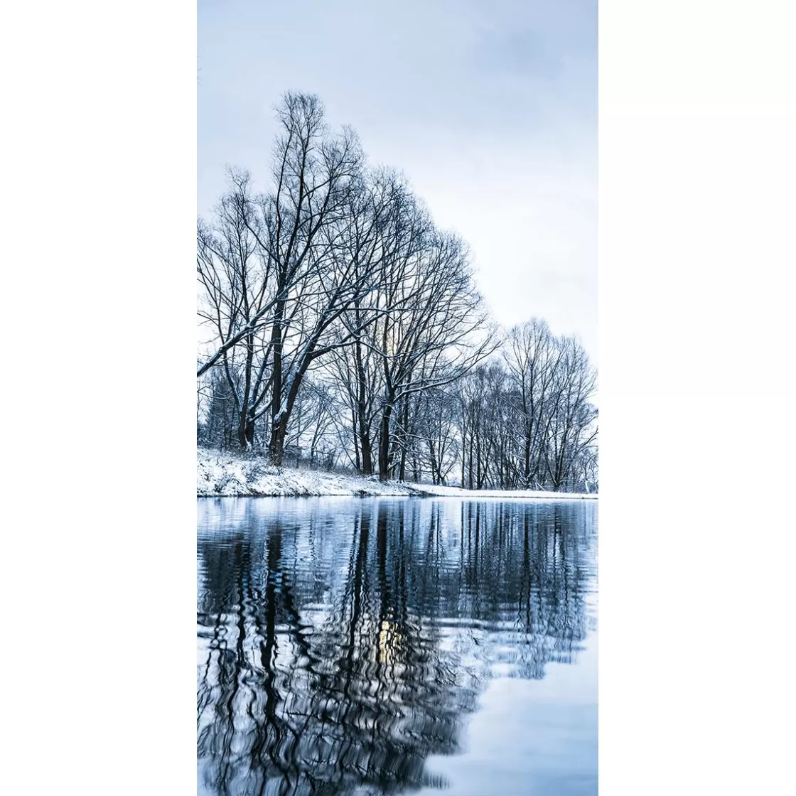 Decoración De Invierno | Pancartas De Navidad E Invierno>DecoWoerner Pancarta De Tela Ignífuga "Wintersee" De Tela De Bandera 100 X 200 Cm azul