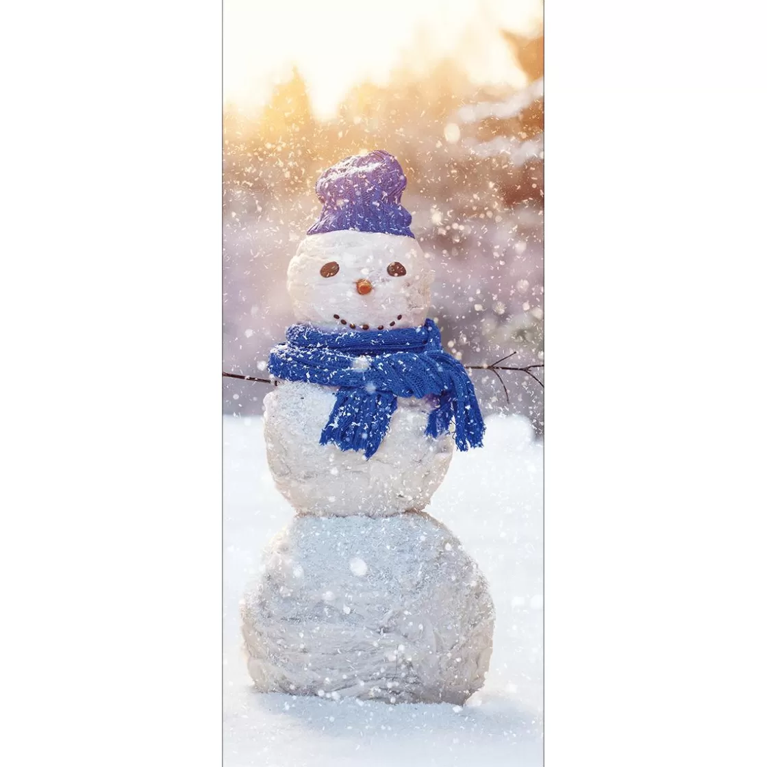 Decoración De Invierno | Pancartas De Navidad E Invierno>DecoWoerner Pancarta De Tela Muñeco De Nieve 75 X 180 Cm blanco