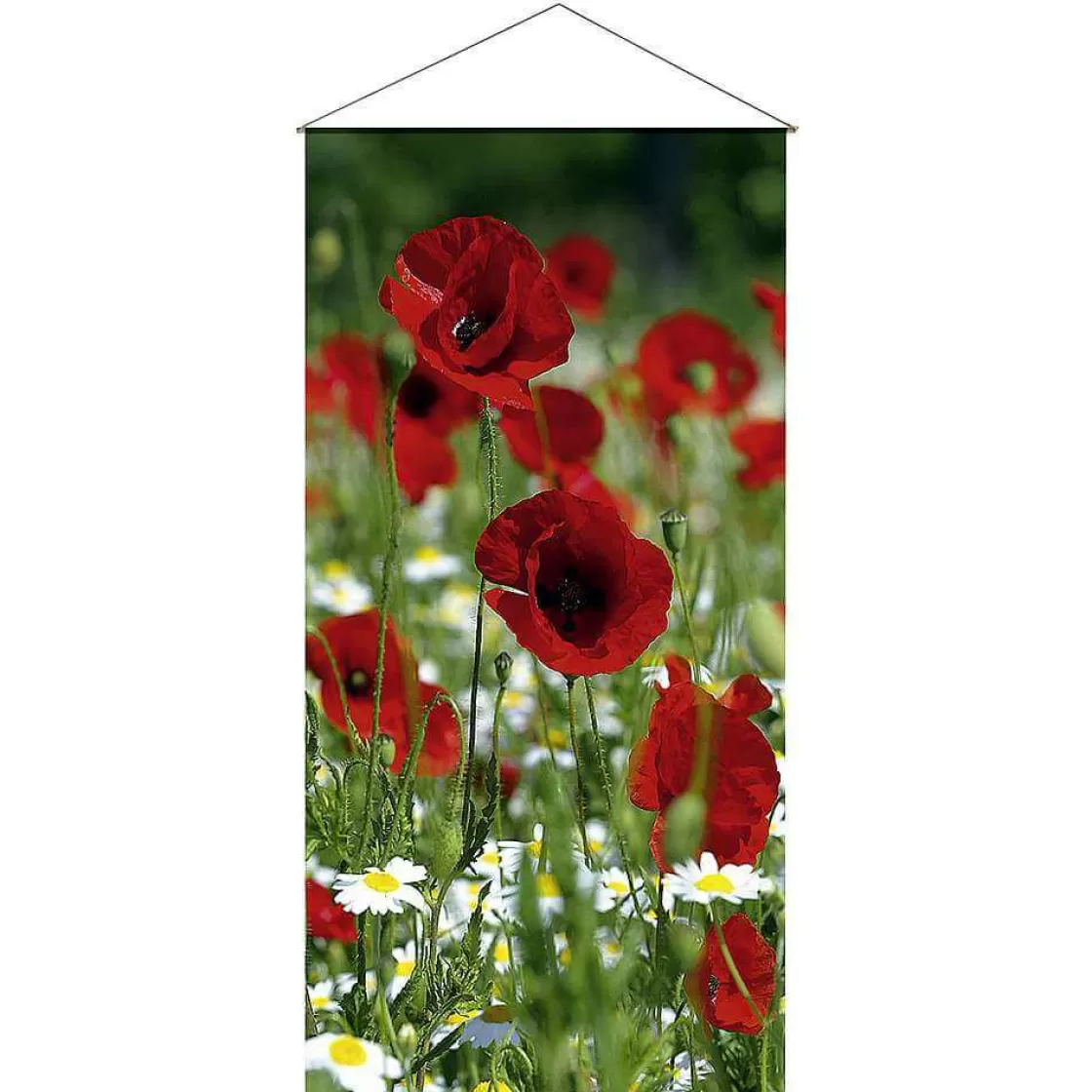 Pancartas De Verano>DecoWoerner Pancarta Ligera De Fibra Natural "Amapola Roja" De Algodón 100 X 200 Cm rojo