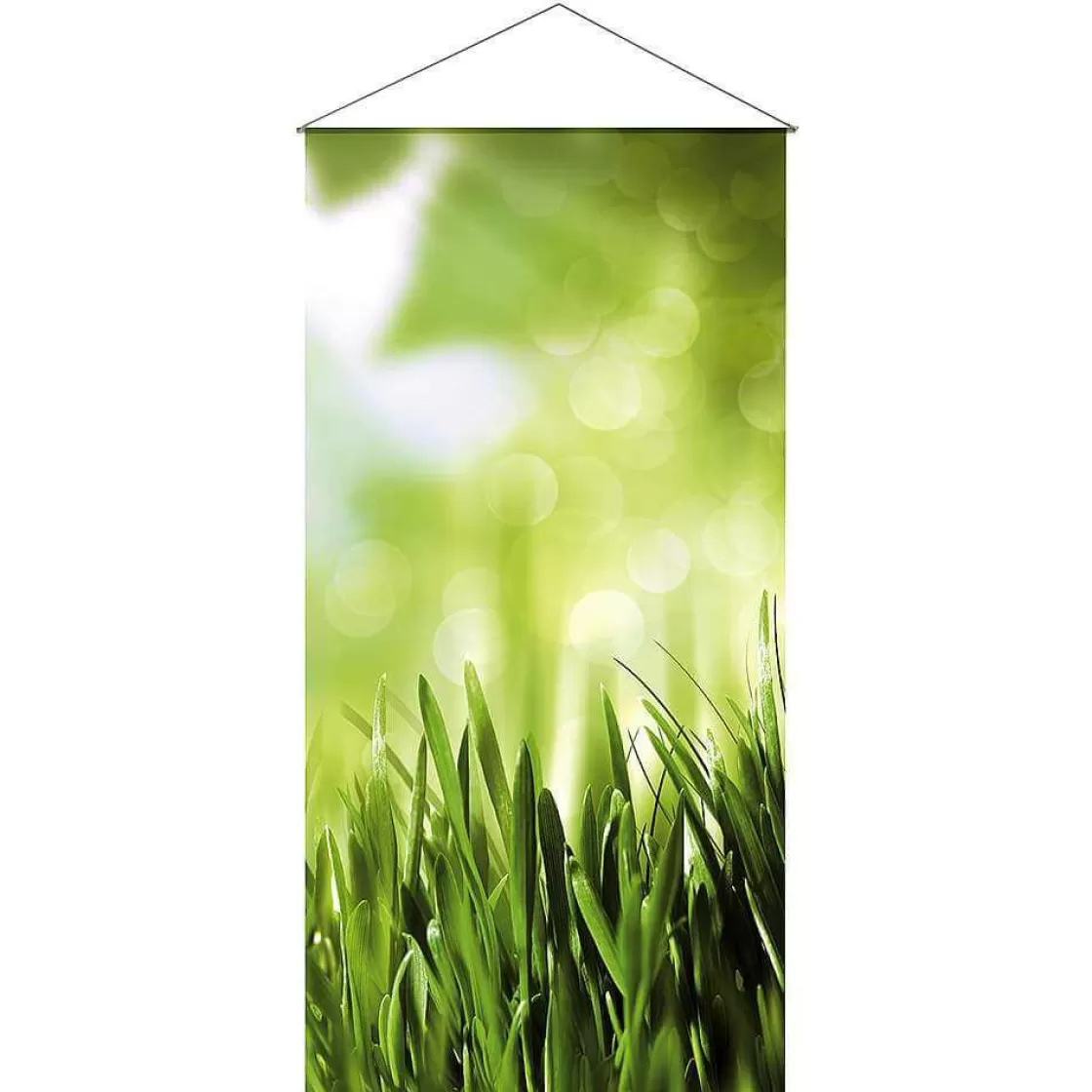 Pancartas De Verano | Pancartas De Primavera>DecoWoerner Pancarta Ligera De Fibra Natural "Hierba De Primavera" De Algodón 100 X 200 Cm verde