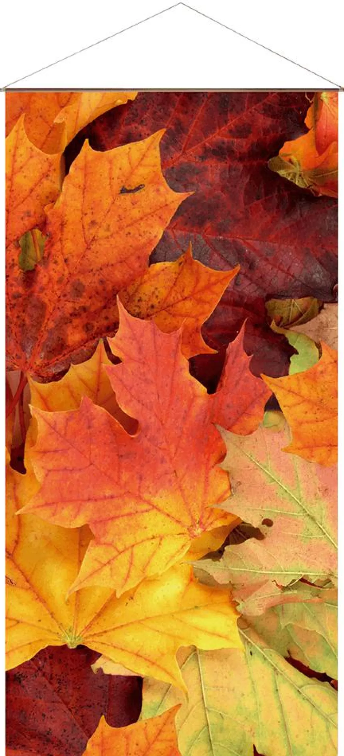 Decoración De Otoño | Pancartas De Otoño>DecoWoerner Pancarta Ligera De Fibra Natural "Hojas De Otoño" De Algodón 100 X 200 Cm naranja