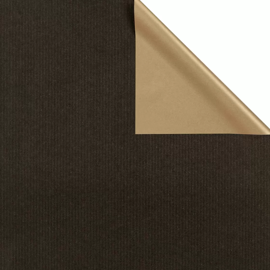 Papel De Regalo>DecoWoerner Papel De Regalo Bicolor 70 Cm, 250 M, /oro negro