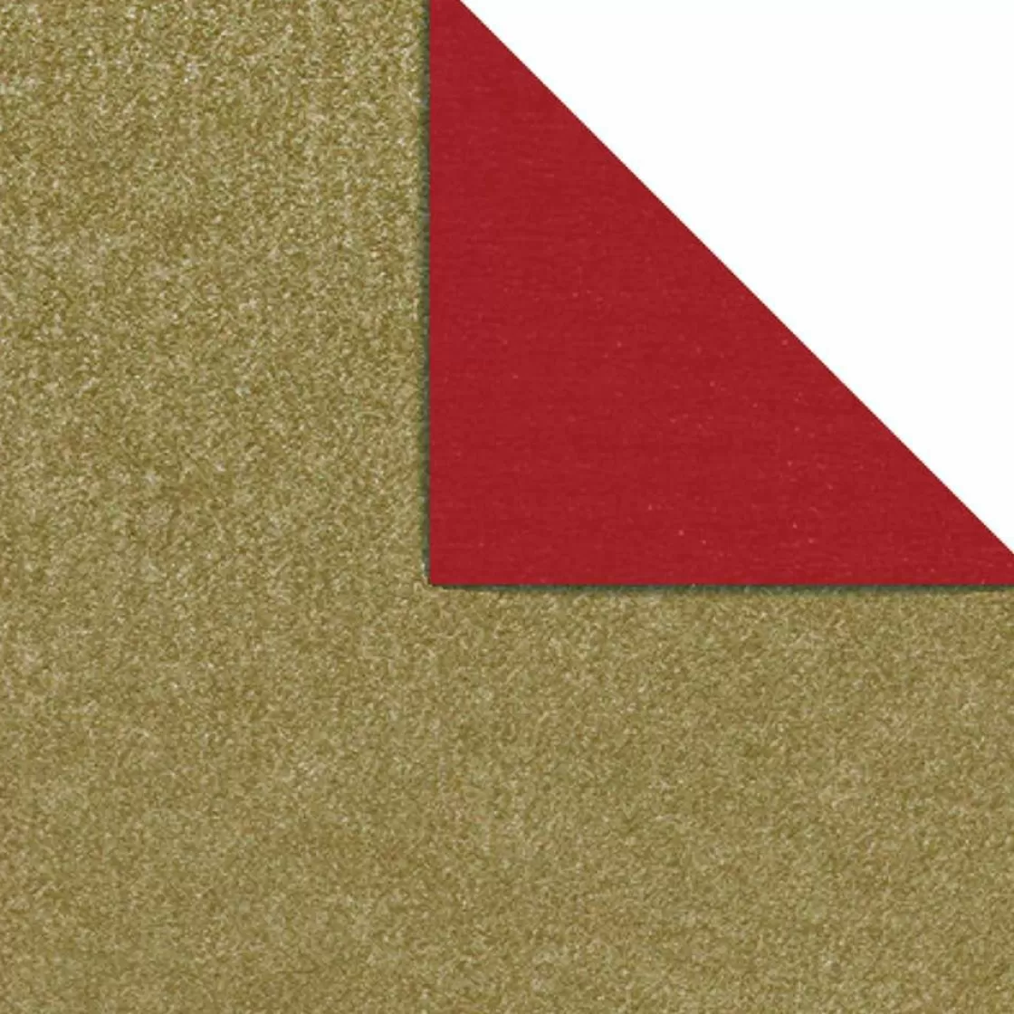 Papel De Regalo>DecoWoerner Papel De Regalo Bicolor 70 Cm, 250 M, /oro rojo