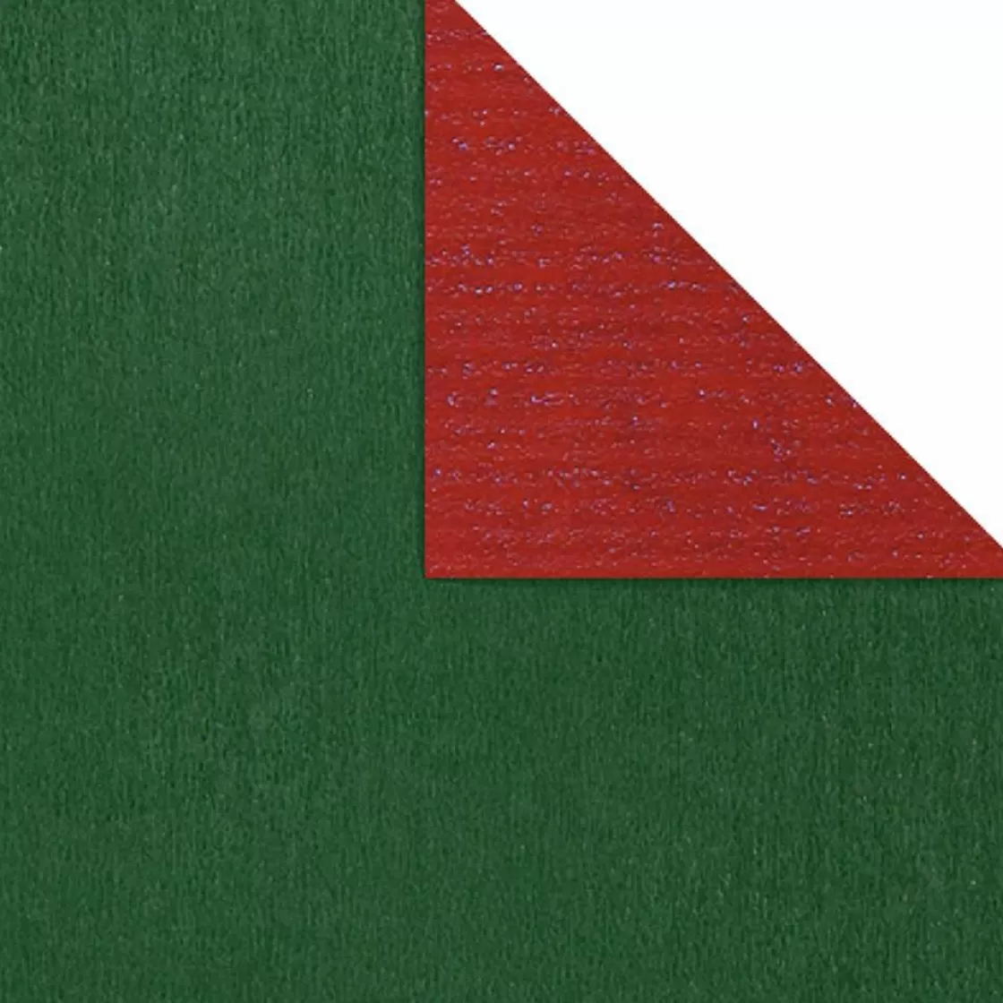 Papel De Regalo>DecoWoerner Papel De Regalo Bicolor 70 Cm, 250 M, Oscuro Rojo verde