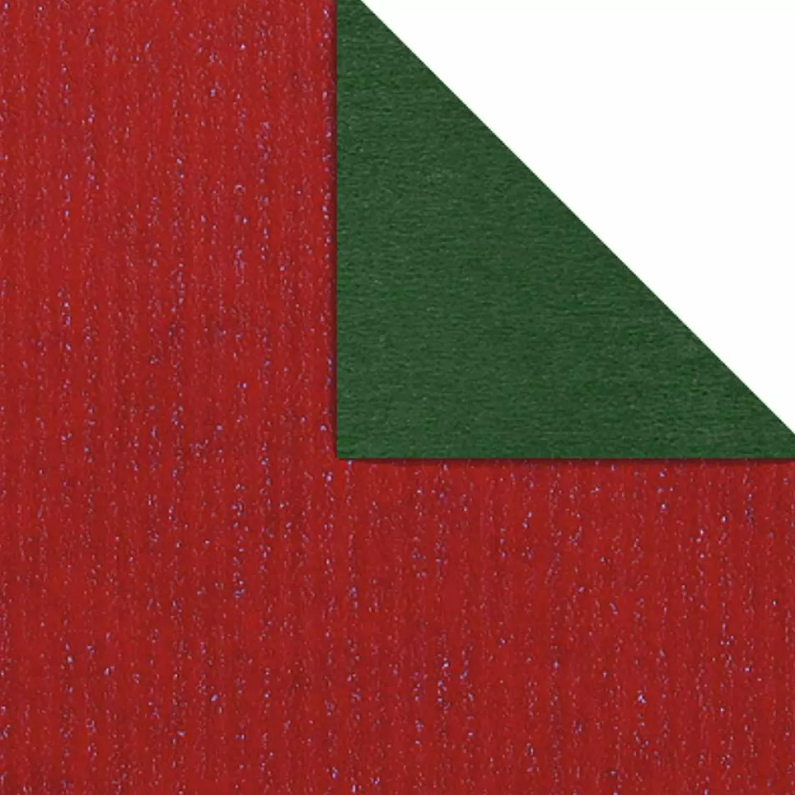 Papel De Regalo>DecoWoerner Papel De Regalo Bicolor 70 Cm, 250 M, Oscuro Rojo verde