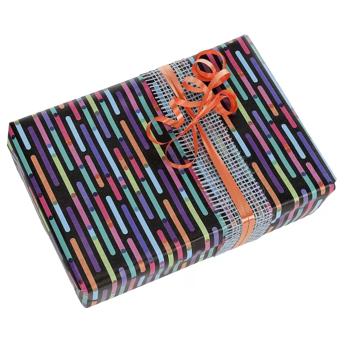 Papel De Regalo>DecoWoerner Papel De Regalo Rayas De Colores, 50 Cm, 50 M negro