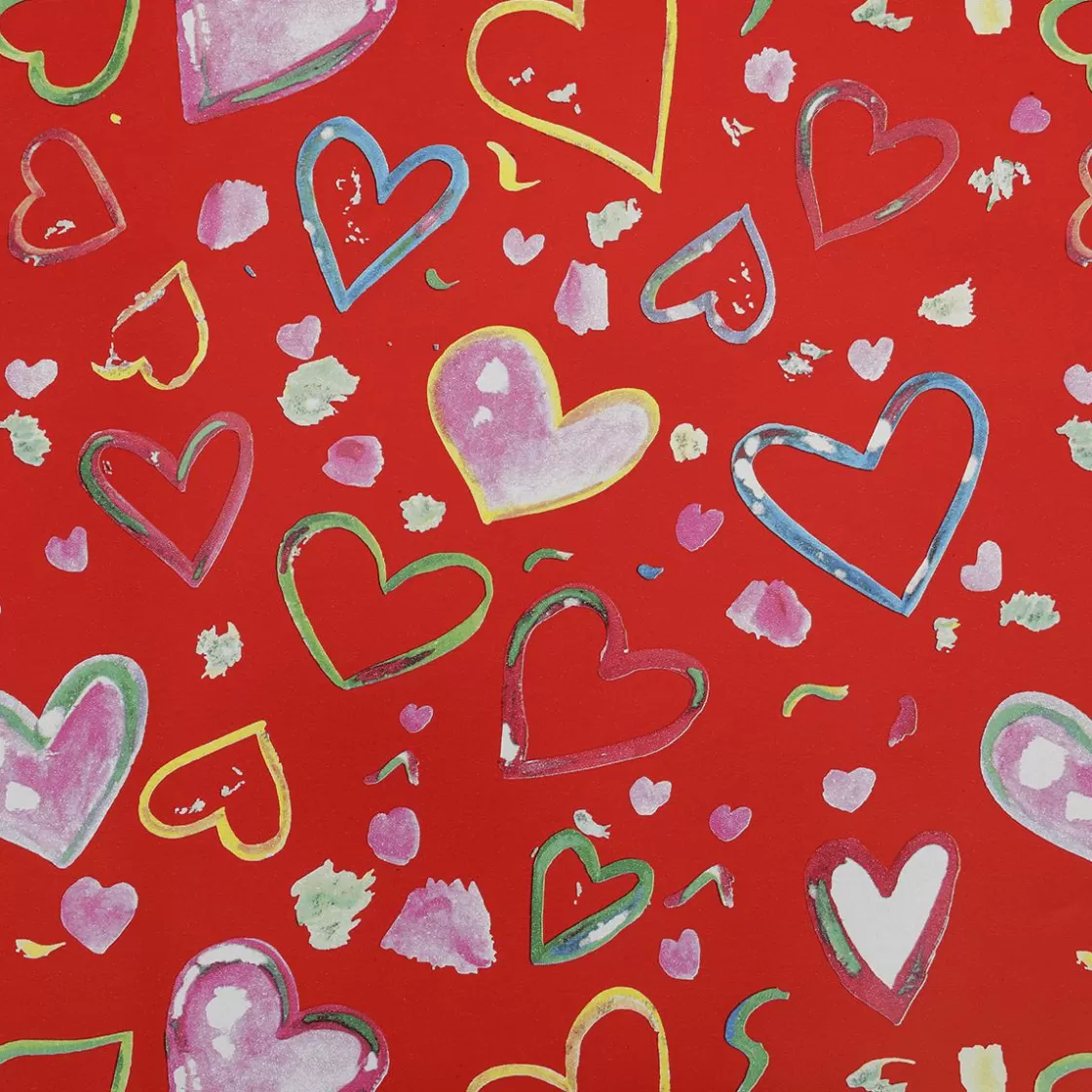 Papel De Regalo | Go Green - Envoltorio Para Regalo Ecológico>DecoWoerner Papel De Regalo Sostenible Corazones De Colores, , 50 Cm X 50 M rojo