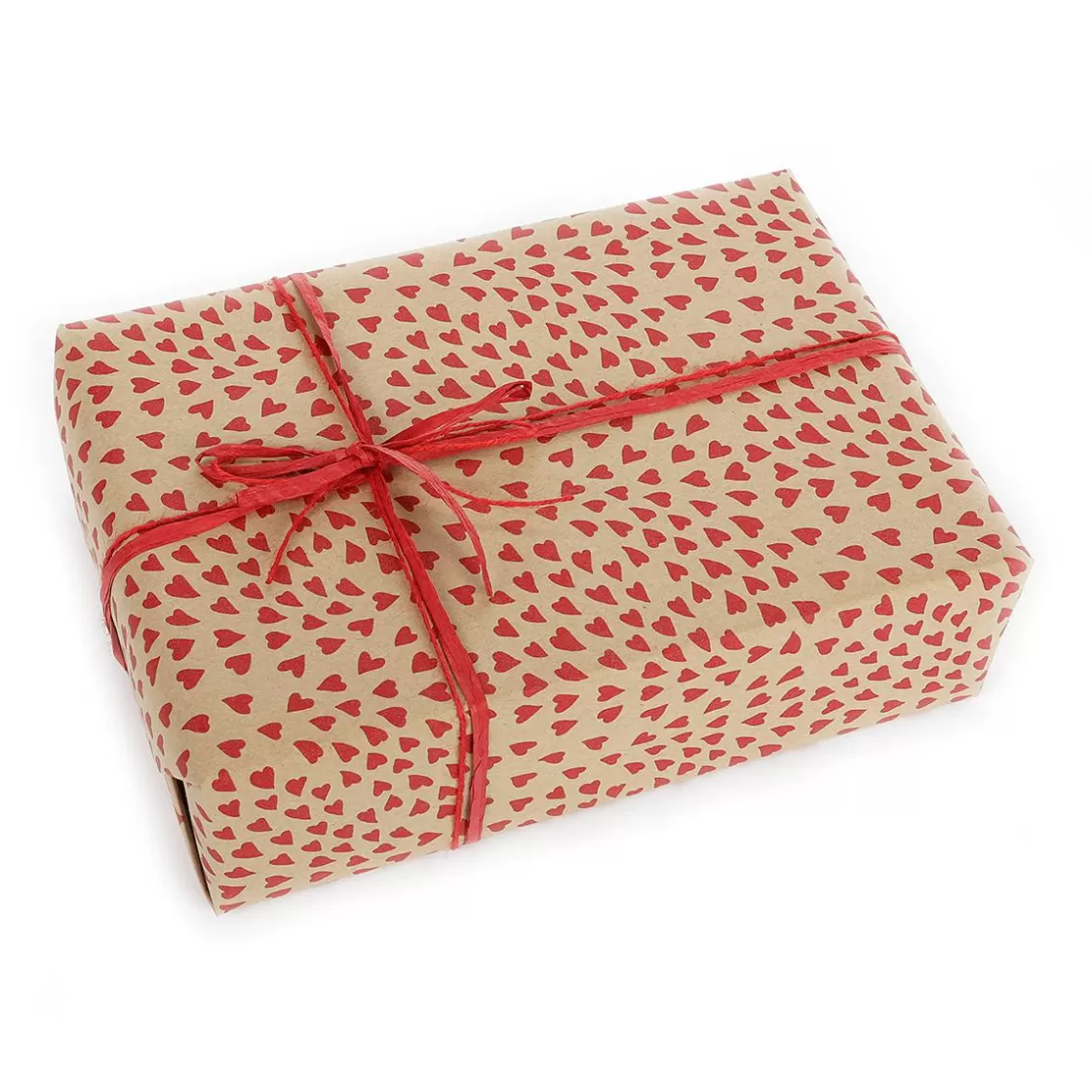 Papel De Regalo | Go Green - Envoltorio Para Regalo Ecológico>DecoWoerner Papel Kraft Reciclado Con Corazones s - Rollo De Papel De Envolver De 50 M rojo