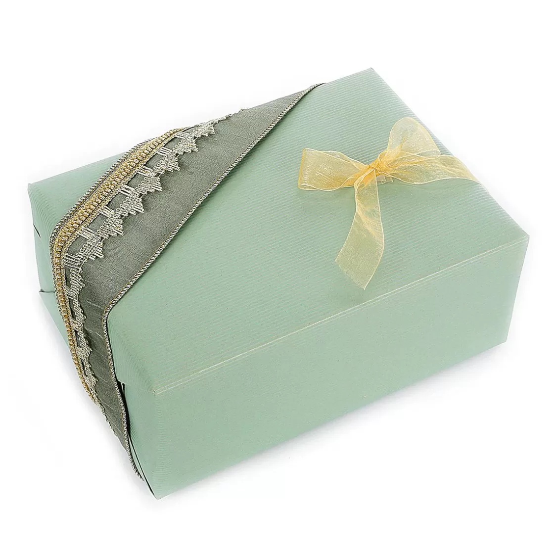 Papel De Regalo | Go Green - Envoltorio Para Regalo Ecológico>DecoWoerner Papel Kraft Reciclado Con Rayas Plateadas - Rollo De Papel De Envolver De 50 M verde