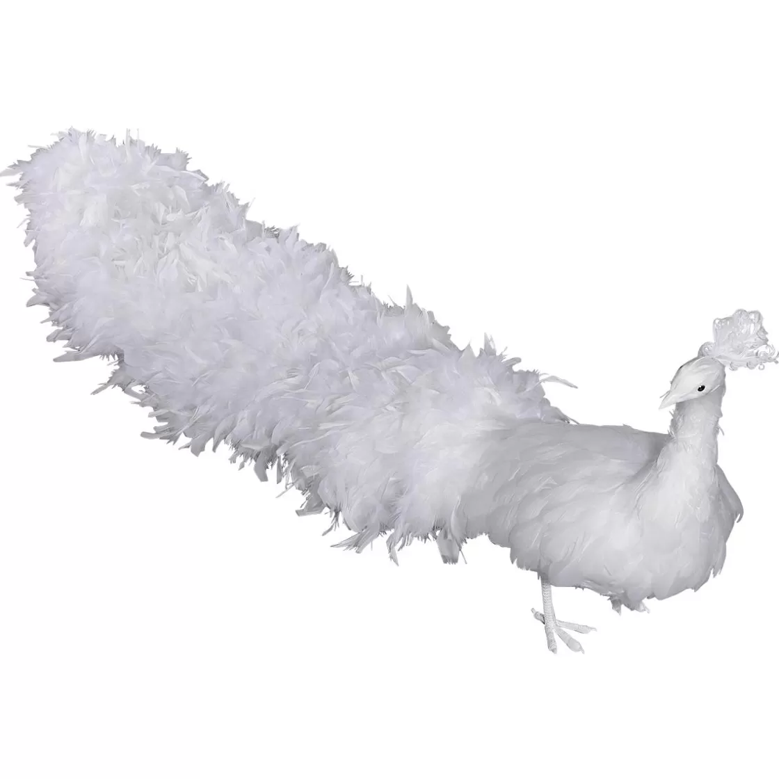Decoración De Animales | Decoración Temática>DecoWoerner Pavo Real Decorativo, Longitud: 150 Cm blanco