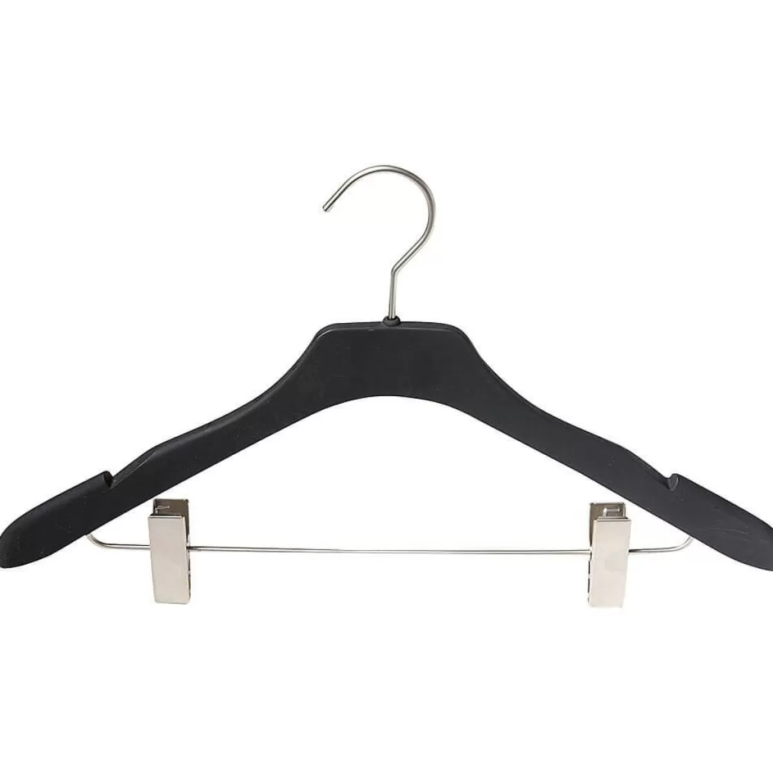 Perchas>DecoWoerner Percha Soft Touch Con Barra Con Pinzas 45 Cm, 1 Paquete De 10 Piezas negro