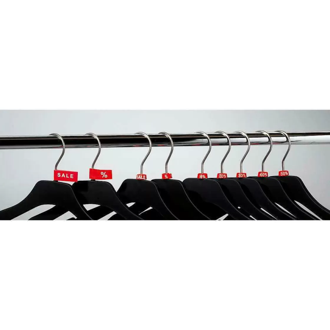 Perchas>DecoWoerner Percha Soft Touch Con Barra Con Pinzas 45 Cm, 1 Paquete De 10 Piezas negro